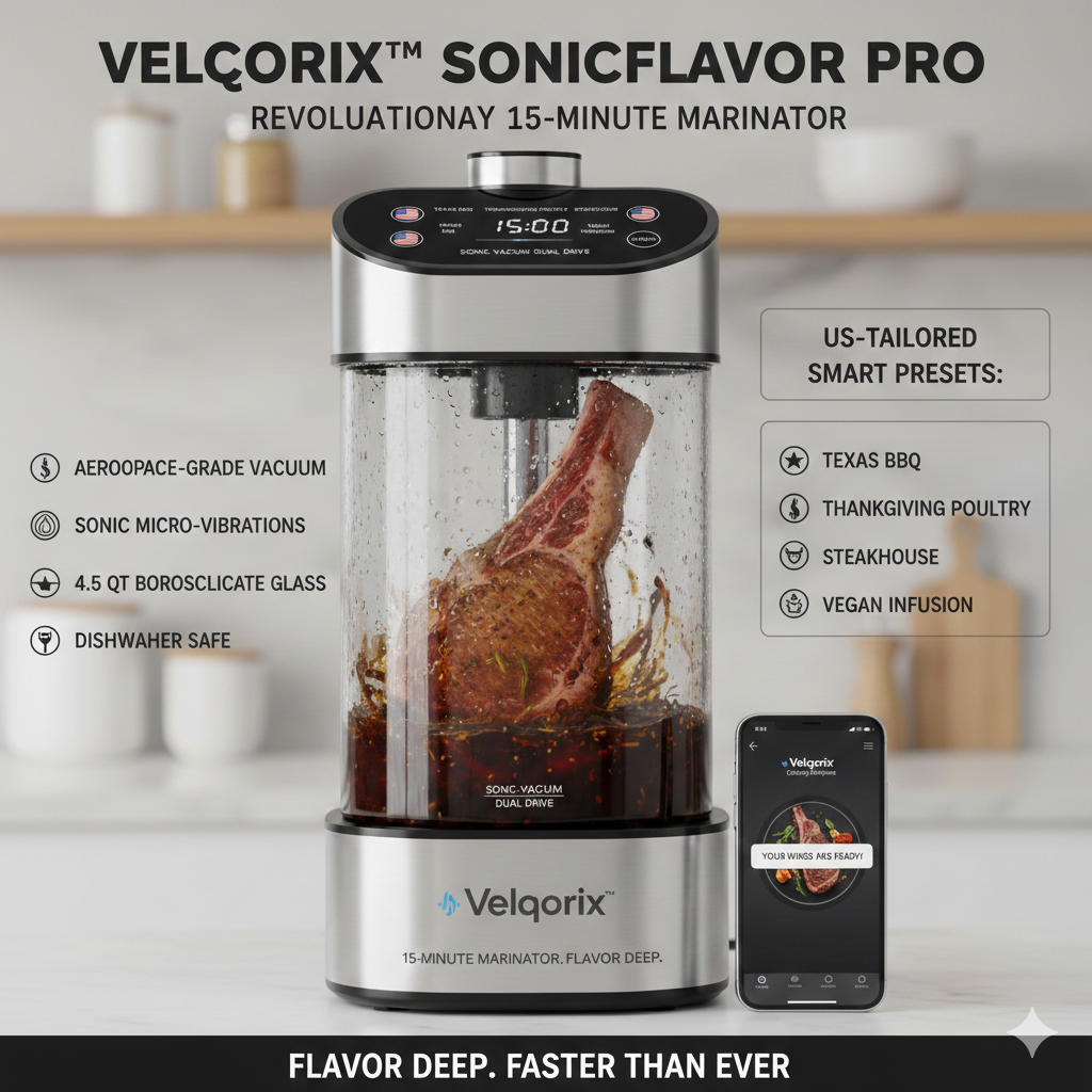 Velqorix™ SonicFlavor Pro Smart Sonic Vacuum Marinator