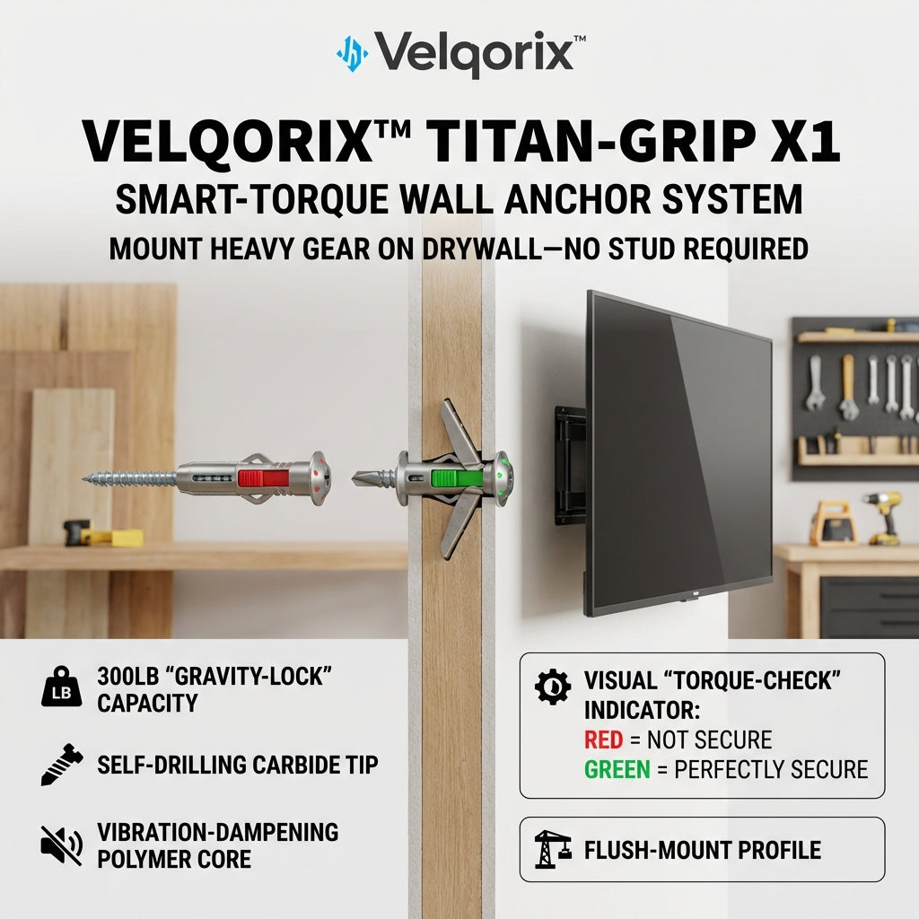 Velqorix™ Titan-Grip X1 Smart-Torque Wall Anchor System