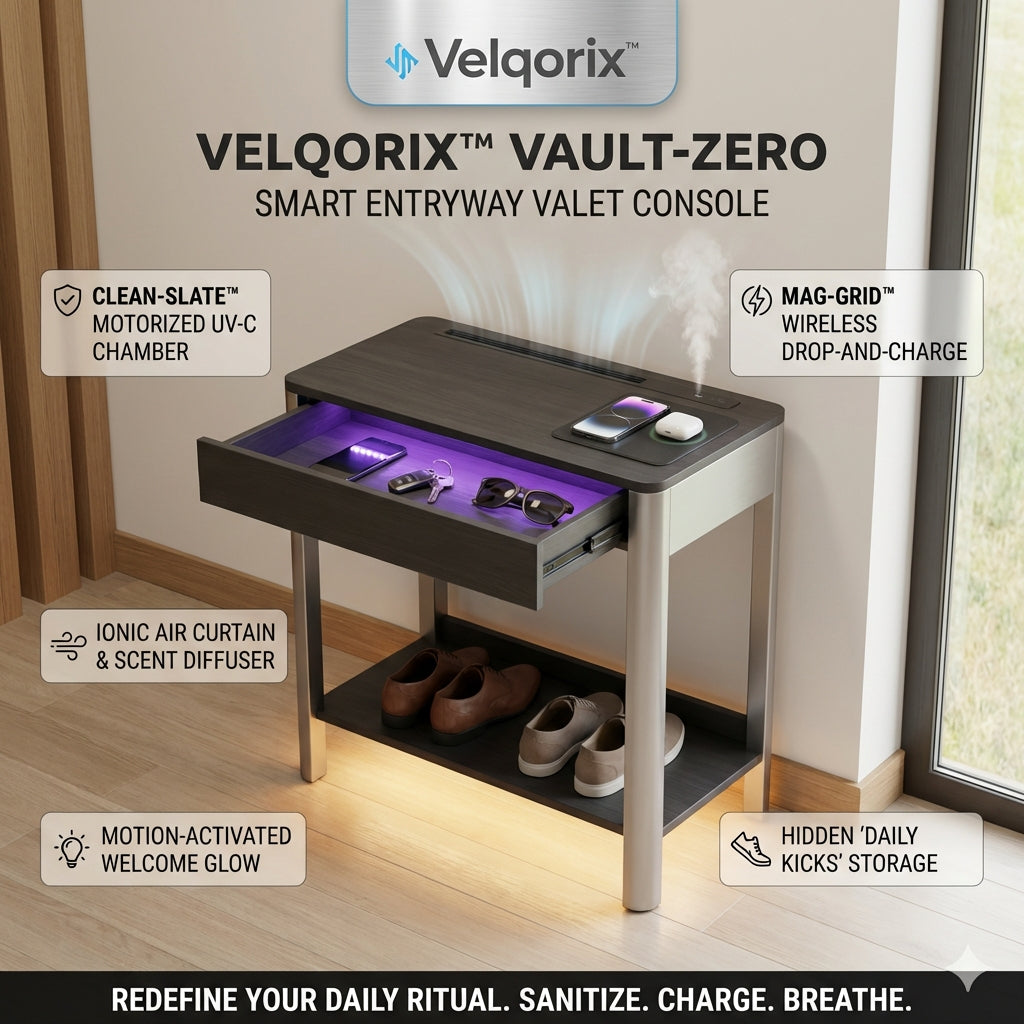 Velqorix™ Vault-Zero Smart Entryway Valet Console