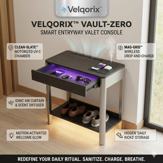 Velqorix™ Vault-Zero Smart Entryway Valet Console